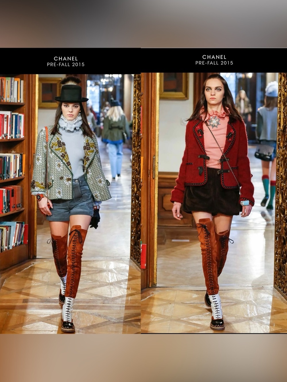 Chanel Fall 2015 Oxford Over The Knee Suede And Leather Runway Boots Size 39. - Picture 2 of 10